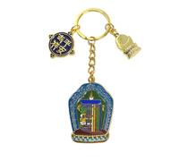 Mansiyuyee Tibetan Talisman Protection Keychain with Auspicious Symbols, Buddhist Feng Shui Key Ring Lucky Charm for Women, Gathering Ten Powerful Elements, Medium