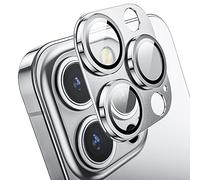 Mansoorr Camera Lens Protector for iPhone 14 Pro/iPhone 14 Pro Max, Alloy Metal Camera Cover with Tempered Glass Screen Protector Accessories,Case Friendly,Scratch Resistant,Easy to Install -Sliver
