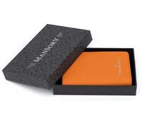 Mansory Wallet and Card Holder, High-Quality Leather, Slim Elegant Design, Subtle Branding, Includes Gift Box, orange, Standard Kreditkartengröße, Luxurious Minimalist