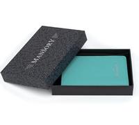 Mansory Wallet and Card Holder, High-Quality Leather, Slim Elegant Design, Subtle Branding, Includes Gift Box, turquoise, Standard Kreditkartengröße, Luxurious Minimalist