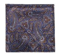 MANSPHIL Prited 100% Silk Pocket Square for Men, Handkerchiefs for Tuxedo Suit, Wedding, Proms, Blue Gray Paisley, 11"x11"