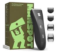 MANSPOT Body Hair Trimmer Men, Manscape Ball Trimmer with Hypoallergenic Ceramic Blade, Anti-Nick Electric Shaver for Groin/Ball/Pubic Hair, IPX7 Waterproof Wet/Dry Groomer, 4 Guide Combs