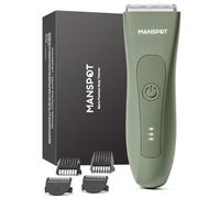 MANSPOT Manscape Hair Finishing Trimmers, Pubic Hair Trimmer for Men and Women, Electric Ball Trimmer Pubic Shaver,Hypoallergenic Ceramic Blade Heads,Waterproof Wet/Dry Groin Shaver,20 Times Usage