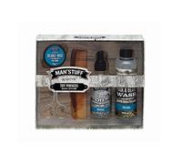 Man'Stuff Tidy Whiskers Beard Grooming Set For Men with Beard Comb, Beard Wash and Beard Oil