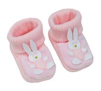Mansuri Baby Boys Girls 1 Pair Booties Baby Bunny Bootees Soft Touch Booties S421, Pink Bunny, Newborn-Months
