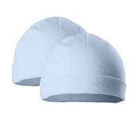 Mansuri Premature Beanie Hat - Pack of 2, Tiny Baby Boys & Girls, Soft Cotton Hat, Sky Blue