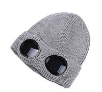 MansWill Unisex Wool Knitted Goggles Beanie, Warm Winter Stylish Hat Autumn Outdoor Sports Cap Fashion Womens Indoor Leisure Heat Keeper Ear Snow Cold Protector