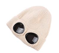 MansWill Unisex Wool Knitted Goggles Beanie, Warm Winter Stylish Hat Autumn Outdoor Sports Cap Fashion Womens Indoor Leisure Heat Keeper Ear Snow Cold Protector