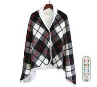 Manta eléctrica calentada - Mantas eléctricas a cuadros de color rojo visón,Mantas para cama que no dañan la piel para cubrir las rodillas, envolver la cintura y cubrir los hombros