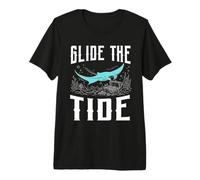 Manta Fish Glide The Tide Ocean Treasure Deep Sea Marine Premium T-Shirt