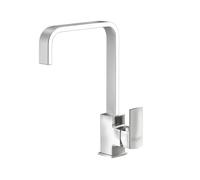 Manta Kitchen Mixer Tap - Chrome | Single Lever Square Spout | Modern Deck Mounted Tap (No Tails Included)