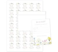 Manta Makes wedding invitations with envelopes, classic simple and elegant wedding invites with envelopes and stickers, wedding invitation cards (Wildflower 10 pack)
