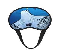 Manta Ray and Fish Blackout Sleep Mask - Soft Adjustable Eye Mask for Full Light Blocking, Deep Sleep, Travel & Relaxation