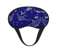 Manta Ray and Fish Blocking Light Mask Sleep Aid, Comfortable Blackout Sleep Mask for Travel Yoga, Soft Eye Cover