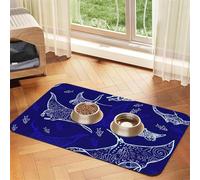 Manta Ray And Fish Durable Pet Absorbent Tablecloth Non-Slip Dining Pad For Dog Cat Food Water Bowls Feeder Mat