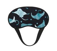 Manta Ray and Fish, Full Eye Covers Light Blocking Eye Masks Blackout Sleep Eye Muffs