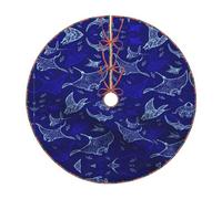 Manta Ray And Fish Print Christmas Tree Skirt Festive Decoration For The Perfect Holiday Ambience