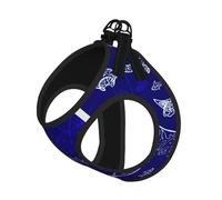 Manta Ray and Fish Print Pet Leash Vest Soft Adjustable Step in Puppy Vest Outdoor Walking with Leash