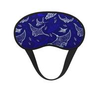 Manta Ray and Fish Print Unisex Blackout Sleep Mask Comfortable Eye Mask for Travel Meditation Sleep Travel