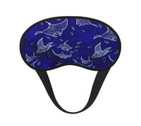 Manta Ray and Fish Print Unisex Washable Eye Mask Sleeping Light-Blocking Cover for Home Hotel Camping