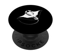 Manta ray Dad Mom Lover - Monochromatic Manta Ray PopSockets Swappable PopGrip