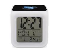 Manta Ray Devil Fish Digital Alarm Clock Bedside Decor Night Light