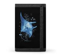 Manta Ray Devil Fish Trifold Wallet for Men Credit Card Holder Wallets | with ID Window Coin Pouch Slim Compact Casual Portable Fashion Unisex