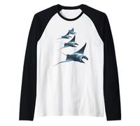 Manta Ray Devil Ray Flying Rays Stingray Manta Ray Diver Raglan Baseball Tee