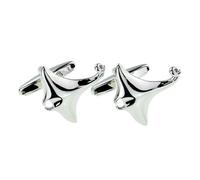 Manta Ray Fish Design Cufflinks in a Personalised Engraved Cufflink Box