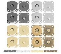 ManTangSun 12Sets Magnetic Snaps Closures Buttons 15mm Silver Magnetic Snap Closures for Purses,Clothes, Bags,Sewing on Plum Magnetic Snap for Fabric DIY Craft (Mixed Color 24Sets)