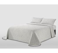 MANTAS MORA - Jacquard Recycled Cotton Bedspread Combined Natural Feel Lightweight and Breathable Design N17, 180 x 270 cm, Grey