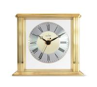 Acctim Hamilton Mantel Clock Quartz Brushed Metal & Glass Floating Effect Energy Efficient Brass
