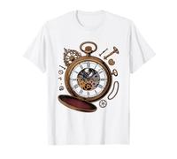 Mantel Clock Collector Vintage Illustration Antique Art T-Shirt