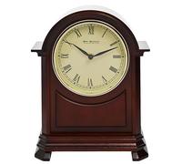 Mantel Clock Dark Walnut Finish Arched Wm Widdop - W3417