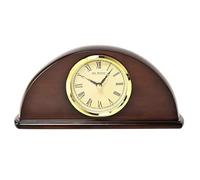Mantel Clock Dark Walnut Finish Half-moon Shape Wm Widdop - W3414