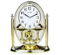 Rhythm Mantel Clock with Pendulum & Acrylic Decoration Gold