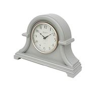 Mantel Clock Quartz Numbers Mantle Clock Arched Design Battery Operated Freestanding Decorative Retro Table Desk Bedside Shelf Fireplace Clock Analogue Vintage Home Living Room Kitchen Office (Grey)