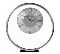 Mantel Clock Round Silver Mixed Dial Wm Widdop W2937S