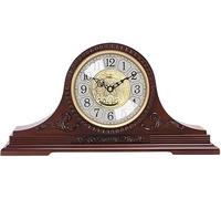 Mantel Clock - Rustic Solid Wooden Chiming Desk Clock for Living Room, Decorative Shelf Clock with Hourly Chimes, Suitable for Mantel or Fireplace