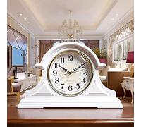 Mantel Clock, Silent Mantle Clock, Quartz Movement Does Not Tick, Suitablefor Mantels, Living Room And Bedroom Decoration, White (White)