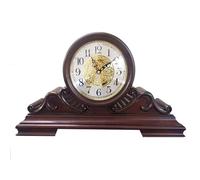 Mantel Clocks Battery OperatedSilent Wood Table Clock with Chimes On The Hour Solid Wooden Shelf Decorative Chiming