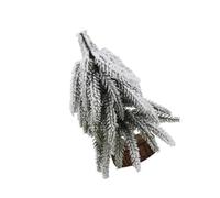 Mantel Display Cedar Tree Decor with Snow-Dusted Branches and Wood-Look Base for Christmas Tabletop Shelf Styling Tabletop Christmas Tree Decor Cedar Snow Dusted Holiday Artificial Wood Base Mantel