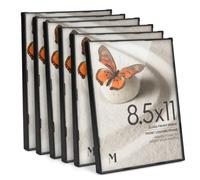 MANTELLO ESSENTIALS 8.5 by 11 picture frame 6 PACK 8.5 x 11 frame Front Loading picture frames 8.5 x 11 Pictures Documents Certificates Diplomas, And More