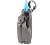 Mantello Ignite Triple Jet Flame Butane Lighter - Cigarette Torch Lighter - Premium Smoking Accessories & Gifts - Refillable Tank, Adjustable Gas Knob, Windproof Fire