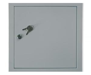 Manthorpe GL131F Lockable Fir Access Panel - 1 Hour Fire Protection, 300x300mm, White Plastic, Concealed Hinges - Wall or Ceiling Access Hatch