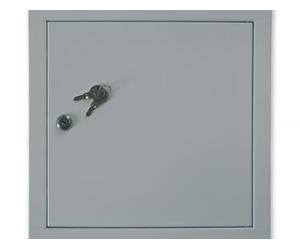 Manthorpe GL131F Lockable Fire Rated Access Panel - 1 Hour Fire Protection, 300x300mm, White Plastic, Concealed Hinges - Wall or Ceiling Access Hatch
