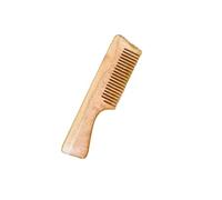 MANTHRAM Pure Neem Wood Comb, Wooden Comb | Hair Growth, Hair-fall, Dandruff Control | Hair Straightening, Frizz Control | Comb for Men, Women | Treated with Neem Oil (With Handle)