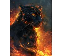 mantianhome Adult Easy Handmade 11CT Craft Kit DIY Cross Stitch Pattern Print Leopard Animal Pre-Printed Fabric Cross Stitch DIY Art Sewing Embroidery Kit for Adults Beginners 40x50CM