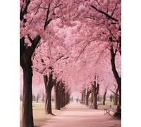 mantianhome Cherry Blossom Forest Embroidery Cross Stitch Kit - 40x50cm 11CT Popular Printed Cross Stitch Kit, DIY for Beginners and Advanced Users