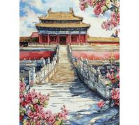 mantianhome Classic Cross-Stitch kit, China's Forbidden City, Complete Embroidery kit, Easy-to-Follow Design, Perfect for Handmade Gifts and relaxationDesign Printed Cross Stitch 11CT DIY -40X50CM